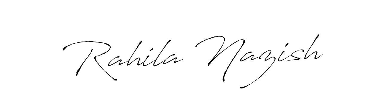 Also You can easily find your signature by using the search form. We will create Rahila Nazish name handwritten signature images for you free of cost using Antro_Vectra sign style. Rahila Nazish signature style 6 images and pictures png