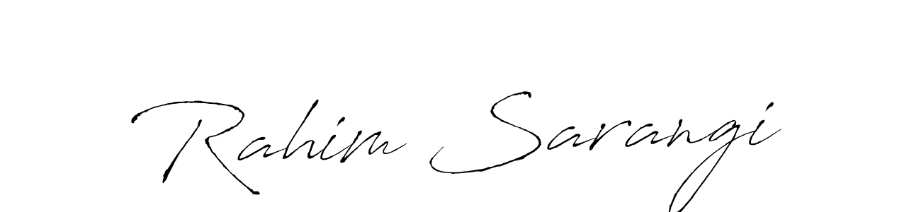 How to make Rahim Sarangi name signature. Use Antro_Vectra style for creating short signs online. This is the latest handwritten sign. Rahim Sarangi signature style 6 images and pictures png
