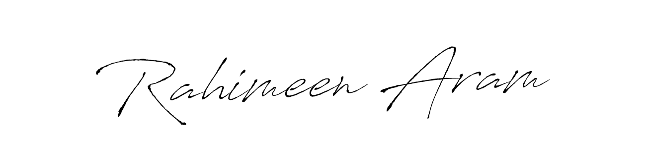 The best way (Antro_Vectra) to make a short signature is to pick only two or three words in your name. The name Rahimeen Aram include a total of six letters. For converting this name. Rahimeen Aram signature style 6 images and pictures png