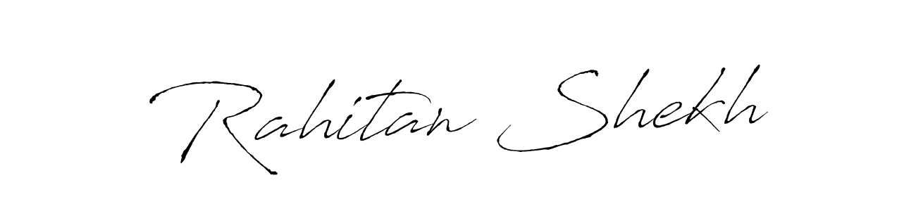How to make Rahitan Shekh name signature. Use Antro_Vectra style for creating short signs online. This is the latest handwritten sign. Rahitan Shekh signature style 6 images and pictures png