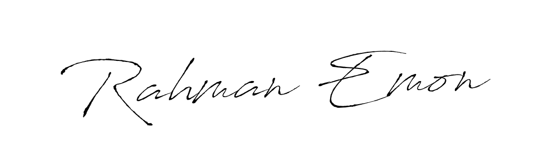 How to make Rahman Emon name signature. Use Antro_Vectra style for creating short signs online. This is the latest handwritten sign. Rahman Emon signature style 6 images and pictures png