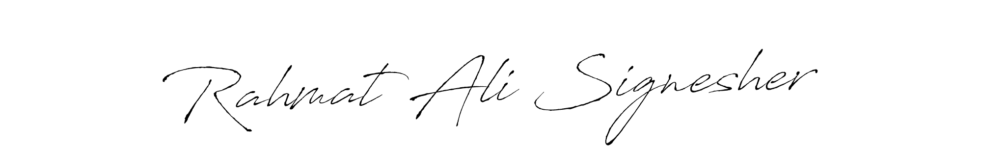 How to make Rahmat Ali Signesher name signature. Use Antro_Vectra style for creating short signs online. This is the latest handwritten sign. Rahmat Ali Signesher signature style 6 images and pictures png