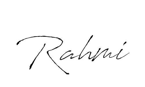 How to make Rahmi signature? Antro_Vectra is a professional autograph style. Create handwritten signature for Rahmi name. Rahmi signature style 6 images and pictures png