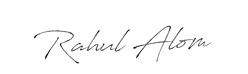 How to make Rahul Alom name signature. Use Antro_Vectra style for creating short signs online. This is the latest handwritten sign. Rahul Alom signature style 6 images and pictures png