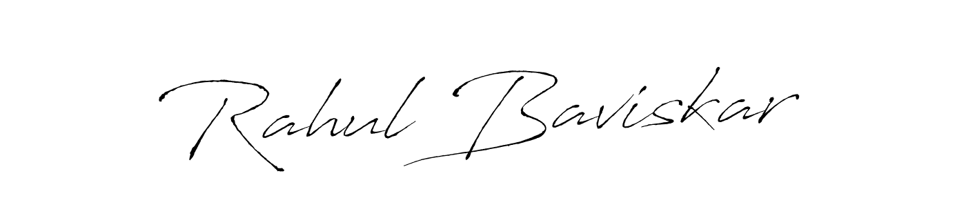 How to make Rahul Baviskar name signature. Use Antro_Vectra style for creating short signs online. This is the latest handwritten sign. Rahul Baviskar signature style 6 images and pictures png