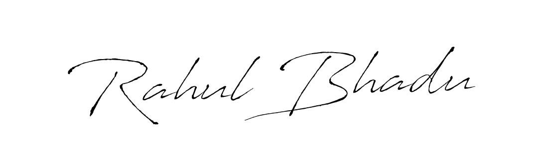 Make a beautiful signature design for name Rahul Bhadu. With this signature (Antro_Vectra) style, you can create a handwritten signature for free. Rahul Bhadu signature style 6 images and pictures png