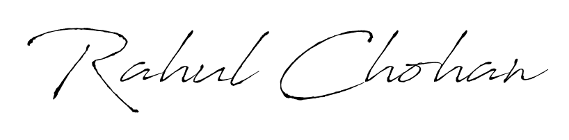 Give your name Rahul Chohan an exquisite flair with the Antro_Vectra script font. Ideal for contracts, resumes, and formal letterheads. Rahul Chohan signature style 6 images and pictures png