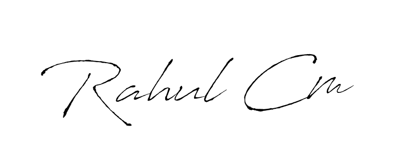 How to make Rahul Cm name signature. Use Antro_Vectra style for creating short signs online. This is the latest handwritten sign. Rahul Cm signature style 6 images and pictures png