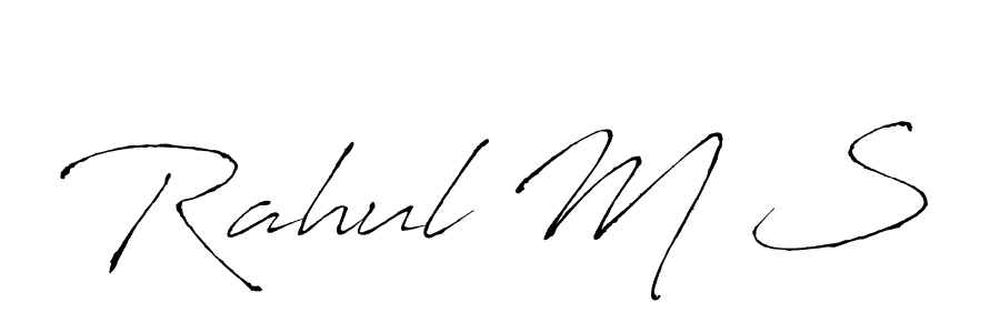 if you are searching for the best signature style for your name Rahul M S. so please give up your signature search. here we have designed multiple signature styles  using Antro_Vectra. Rahul M S signature style 6 images and pictures png