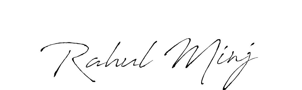 This is the best signature style for the Rahul Minj name. Also you like these signature font (Antro_Vectra). Mix name signature. Rahul Minj signature style 6 images and pictures png