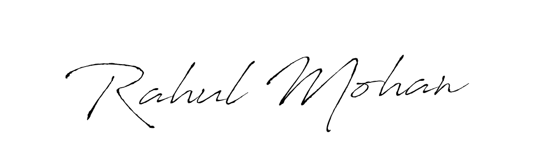 The best way (Antro_Vectra) to make a short signature is to pick only two or three words in your name. The name Rahul Mohan include a total of six letters. For converting this name. Rahul Mohan signature style 6 images and pictures png