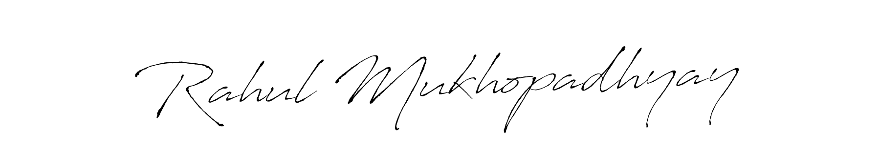 How to make Rahul Mukhopadhyay name signature. Use Antro_Vectra style for creating short signs online. This is the latest handwritten sign. Rahul Mukhopadhyay signature style 6 images and pictures png