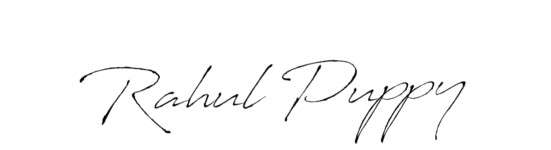 How to make Rahul Puppy name signature. Use Antro_Vectra style for creating short signs online. This is the latest handwritten sign. Rahul Puppy signature style 6 images and pictures png