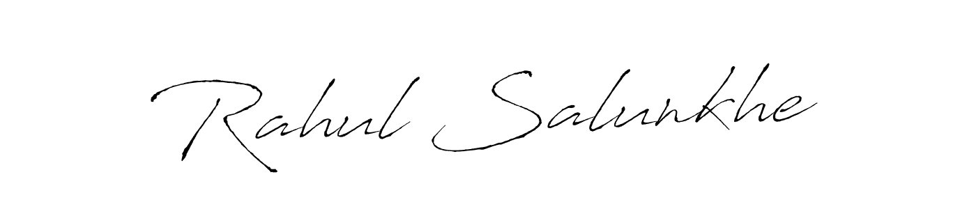 The best way (Antro_Vectra) to make a short signature is to pick only two or three words in your name. The name Rahul Salunkhe include a total of six letters. For converting this name. Rahul Salunkhe signature style 6 images and pictures png