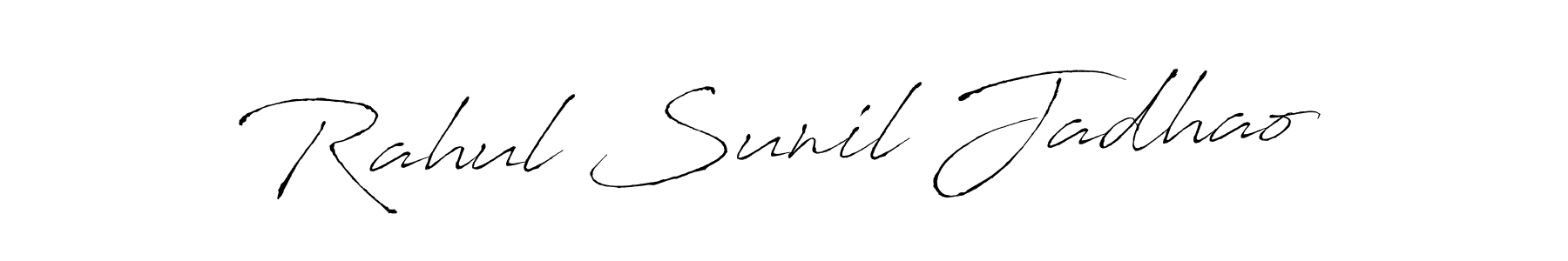 How to make Rahul Sunil Jadhao name signature. Use Antro_Vectra style for creating short signs online. This is the latest handwritten sign. Rahul Sunil Jadhao signature style 6 images and pictures png