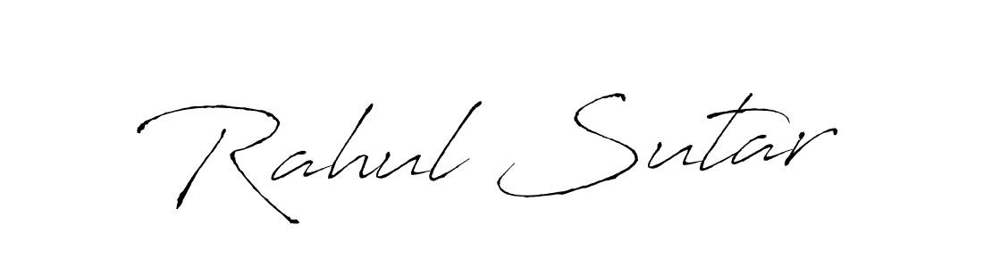 How to make Rahul Sutar name signature. Use Antro_Vectra style for creating short signs online. This is the latest handwritten sign. Rahul Sutar signature style 6 images and pictures png