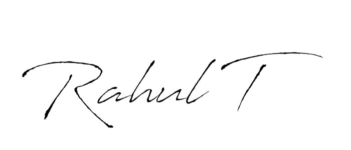 The best way (Antro_Vectra) to make a short signature is to pick only two or three words in your name. The name Rahul T include a total of six letters. For converting this name. Rahul T signature style 6 images and pictures png