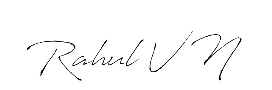 Antro_Vectra is a professional signature style that is perfect for those who want to add a touch of class to their signature. It is also a great choice for those who want to make their signature more unique. Get Rahul V N name to fancy signature for free. Rahul V N signature style 6 images and pictures png