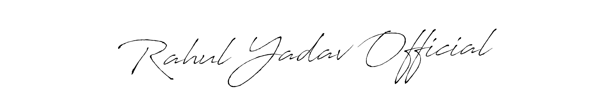 Design your own signature with our free online signature maker. With this signature software, you can create a handwritten (Antro_Vectra) signature for name Rahul Yadav Official. Rahul Yadav Official signature style 6 images and pictures png