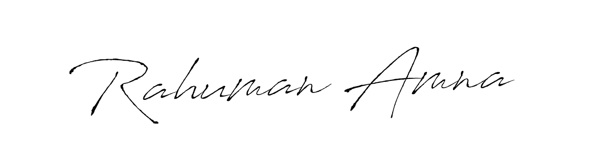 You should practise on your own different ways (Antro_Vectra) to write your name (Rahuman Amna) in signature. don't let someone else do it for you. Rahuman Amna signature style 6 images and pictures png