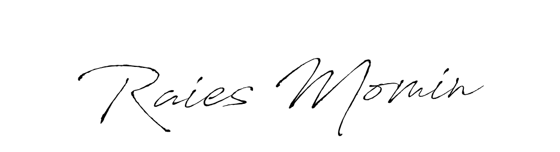 Make a beautiful signature design for name Raies Momin. With this signature (Antro_Vectra) style, you can create a handwritten signature for free. Raies Momin signature style 6 images and pictures png