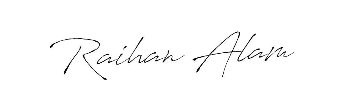 How to make Raihan Alam name signature. Use Antro_Vectra style for creating short signs online. This is the latest handwritten sign. Raihan Alam signature style 6 images and pictures png