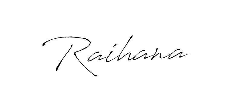 Design your own signature with our free online signature maker. With this signature software, you can create a handwritten (Antro_Vectra) signature for name Raihana . Raihana  signature style 6 images and pictures png