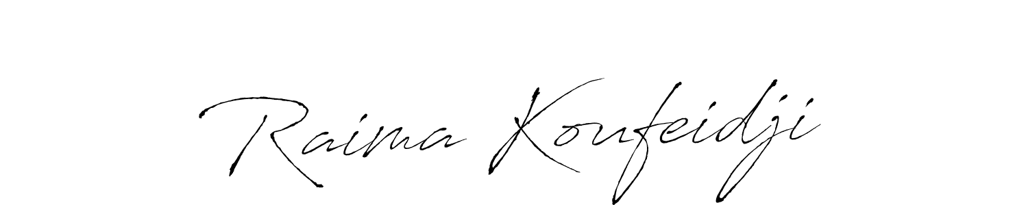 It looks lik you need a new signature style for name Raima Koufeidji. Design unique handwritten (Antro_Vectra) signature with our free signature maker in just a few clicks. Raima Koufeidji signature style 6 images and pictures png