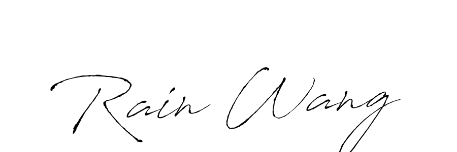 Create a beautiful signature design for name Rain Wang. With this signature (Antro_Vectra) fonts, you can make a handwritten signature for free. Rain Wang signature style 6 images and pictures png