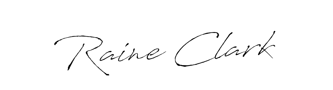 How to make Raine Clark name signature. Use Antro_Vectra style for creating short signs online. This is the latest handwritten sign. Raine Clark signature style 6 images and pictures png