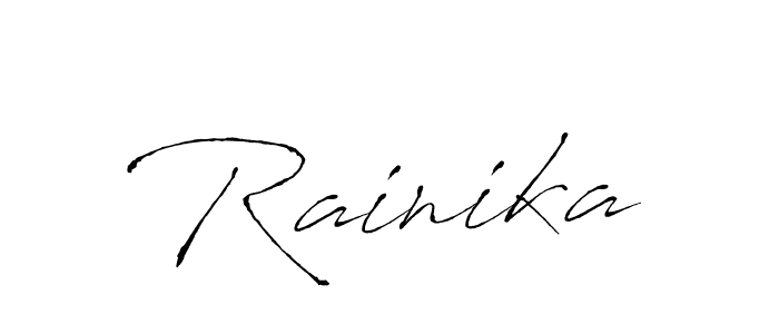 Design your own signature with our free online signature maker. With this signature software, you can create a handwritten (Antro_Vectra) signature for name Rainika. Rainika signature style 6 images and pictures png