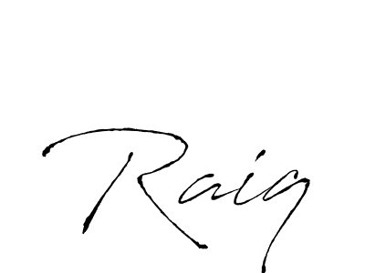 Raiq stylish signature style. Best Handwritten Sign (Antro_Vectra) for my name. Handwritten Signature Collection Ideas for my name Raiq. Raiq signature style 6 images and pictures png