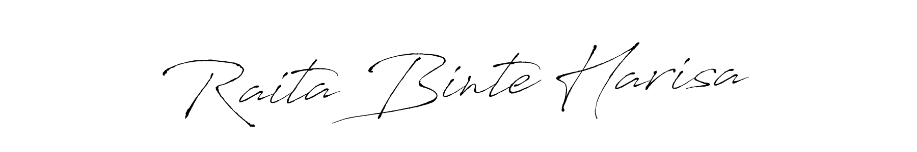 How to make Raita Binte Harisa name signature. Use Antro_Vectra style for creating short signs online. This is the latest handwritten sign. Raita Binte Harisa signature style 6 images and pictures png