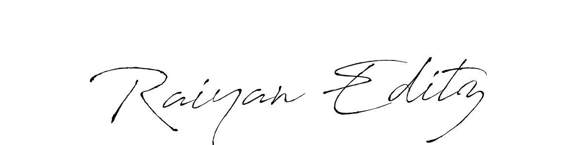How to make Raiyan Editz name signature. Use Antro_Vectra style for creating short signs online. This is the latest handwritten sign. Raiyan Editz signature style 6 images and pictures png