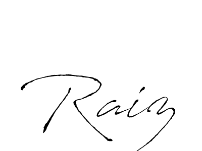 Design your own signature with our free online signature maker. With this signature software, you can create a handwritten (Antro_Vectra) signature for name Raiz. Raiz signature style 6 images and pictures png