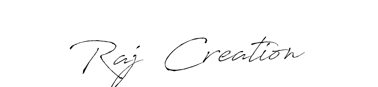 How to make Raj  Creation name signature. Use Antro_Vectra style for creating short signs online. This is the latest handwritten sign. Raj  Creation signature style 6 images and pictures png