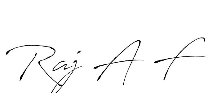 How to make Raj A F name signature. Use Antro_Vectra style for creating short signs online. This is the latest handwritten sign. Raj A F signature style 6 images and pictures png