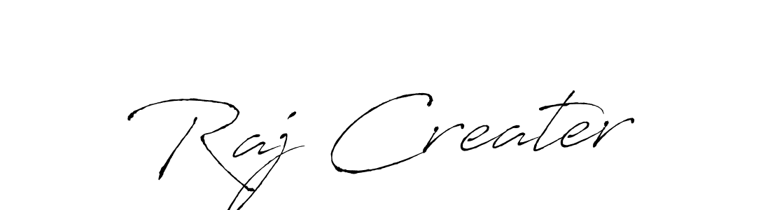 Use a signature maker to create a handwritten signature online. With this signature software, you can design (Antro_Vectra) your own signature for name Raj Creater. Raj Creater signature style 6 images and pictures png