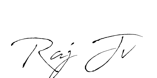 How to make Raj Jv name signature. Use Antro_Vectra style for creating short signs online. This is the latest handwritten sign. Raj Jv signature style 6 images and pictures png