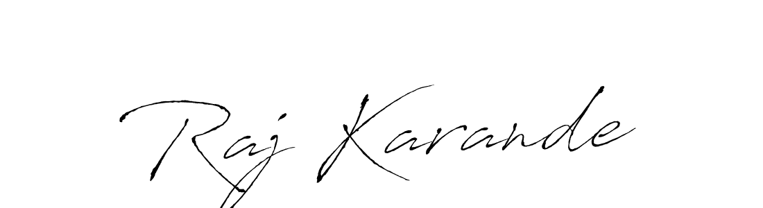 How to make Raj Karande name signature. Use Antro_Vectra style for creating short signs online. This is the latest handwritten sign. Raj Karande signature style 6 images and pictures png