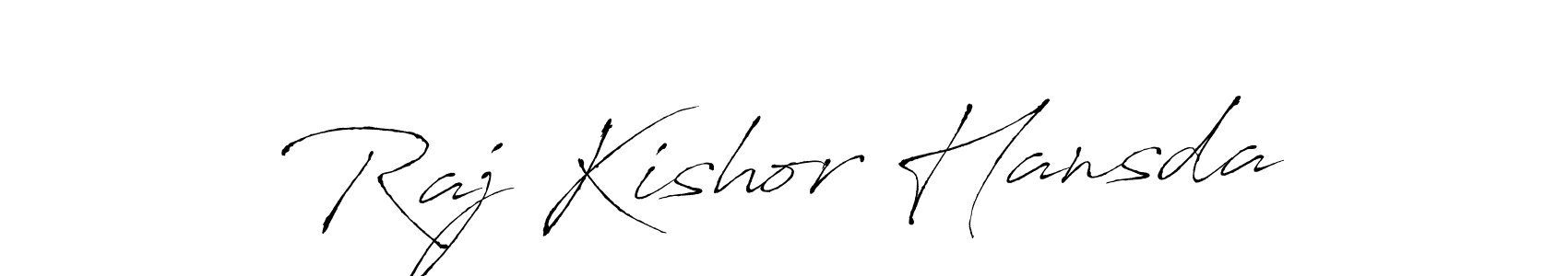 The best way (Antro_Vectra) to make a short signature is to pick only two or three words in your name. The name Raj Kishor Hansda include a total of six letters. For converting this name. Raj Kishor Hansda signature style 6 images and pictures png