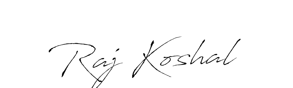 How to make Raj Koshal name signature. Use Antro_Vectra style for creating short signs online. This is the latest handwritten sign. Raj Koshal signature style 6 images and pictures png