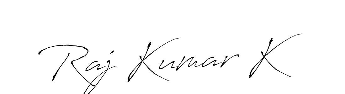 Make a beautiful signature design for name Raj Kumar K. With this signature (Antro_Vectra) style, you can create a handwritten signature for free. Raj Kumar K signature style 6 images and pictures png