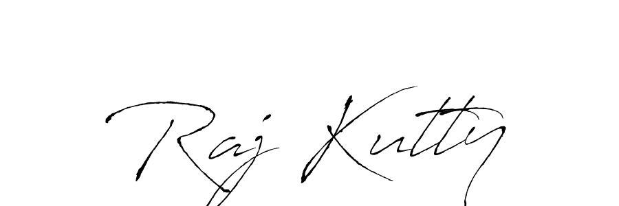 How to make Raj Kutty name signature. Use Antro_Vectra style for creating short signs online. This is the latest handwritten sign. Raj Kutty signature style 6 images and pictures png