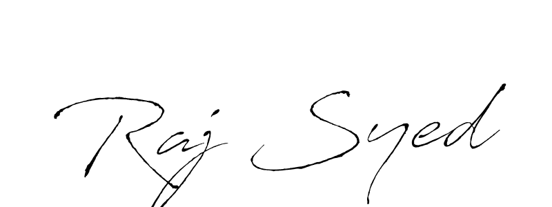 How to make Raj Syed name signature. Use Antro_Vectra style for creating short signs online. This is the latest handwritten sign. Raj Syed signature style 6 images and pictures png