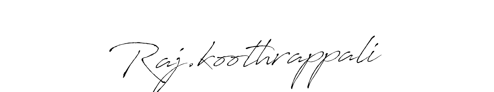 How to make Raj.koothrappali name signature. Use Antro_Vectra style for creating short signs online. This is the latest handwritten sign. Raj.koothrappali signature style 6 images and pictures png