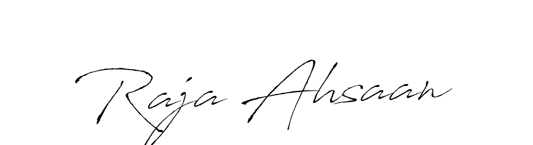 Design your own signature with our free online signature maker. With this signature software, you can create a handwritten (Antro_Vectra) signature for name Raja Ahsaan. Raja Ahsaan signature style 6 images and pictures png