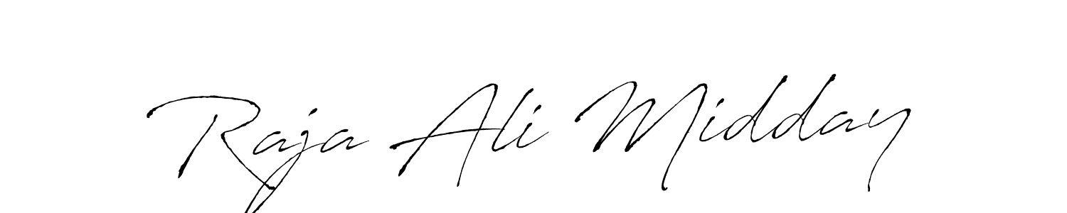 How to make Raja Ali Midday name signature. Use Antro_Vectra style for creating short signs online. This is the latest handwritten sign. Raja Ali Midday signature style 6 images and pictures png