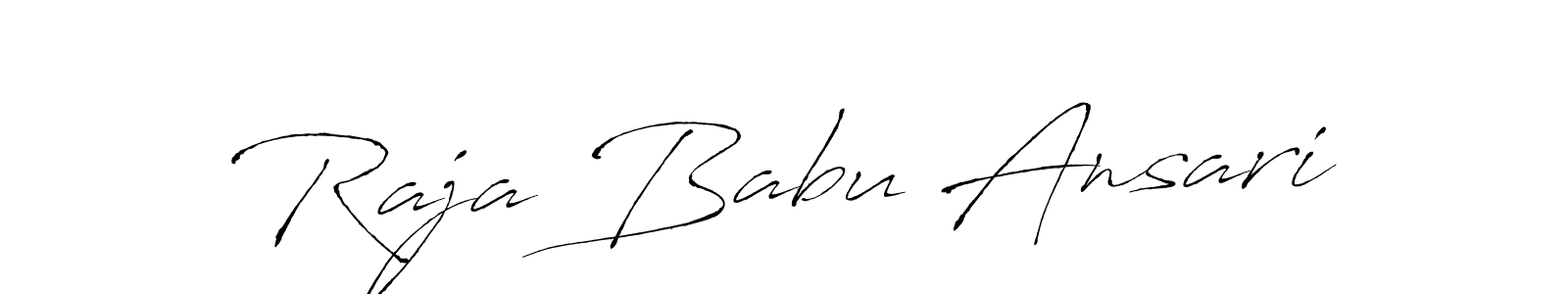 Antro_Vectra is a professional signature style that is perfect for those who want to add a touch of class to their signature. It is also a great choice for those who want to make their signature more unique. Get Raja Babu Ansari name to fancy signature for free. Raja Babu Ansari signature style 6 images and pictures png