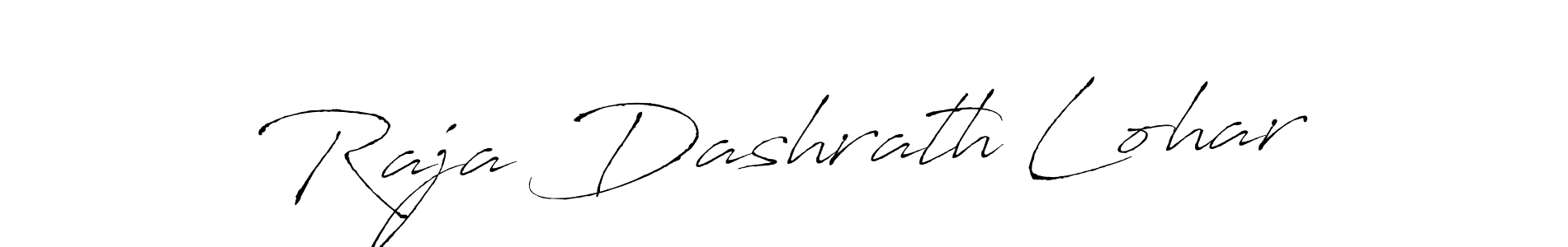 How to make Raja Dashrath Lohar name signature. Use Antro_Vectra style for creating short signs online. This is the latest handwritten sign. Raja Dashrath Lohar signature style 6 images and pictures png